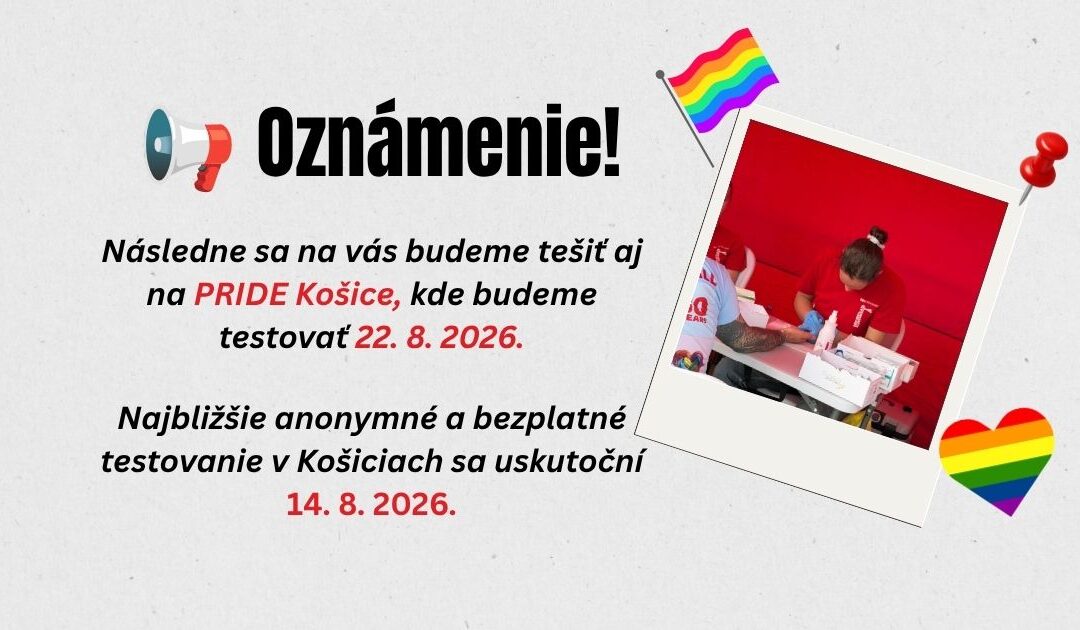 📢 Najbližšie termíny testovania v Košiciach